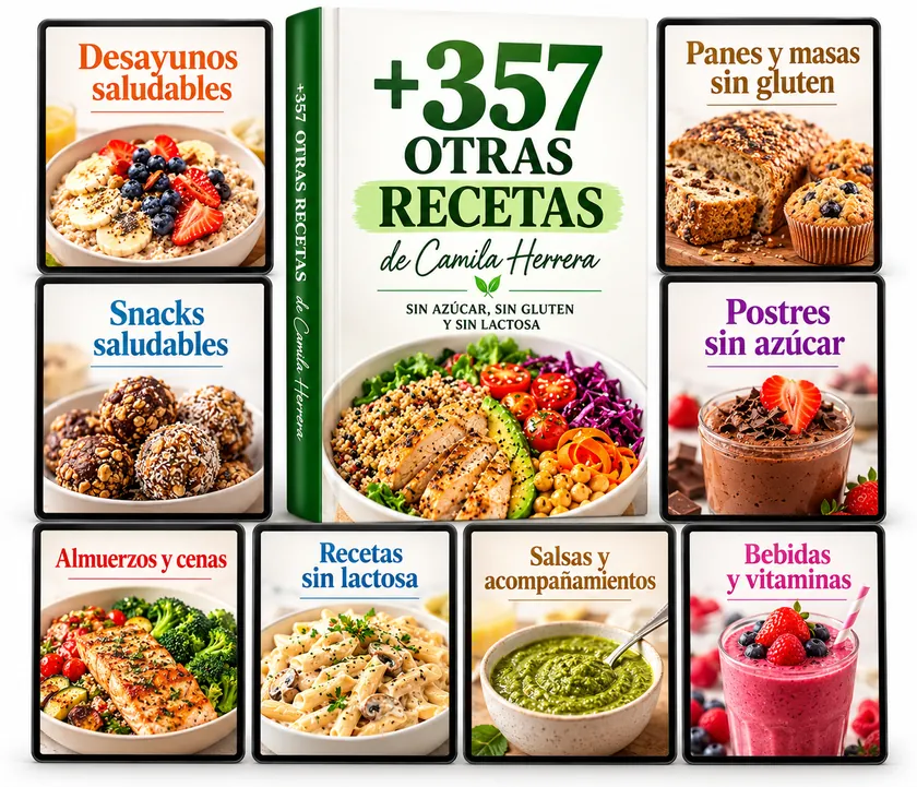 Libro +357 otras recetas de Camila Herrera y las portadas de las 8 categorías