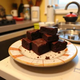 Brownies caseros en un plato